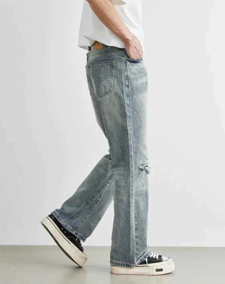Men's Broken Copper Washed American Retro Jeans
