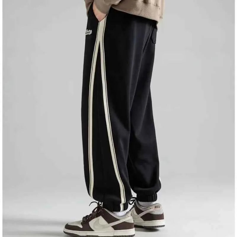Breathable Striped Side Baggy Sporty Jogger