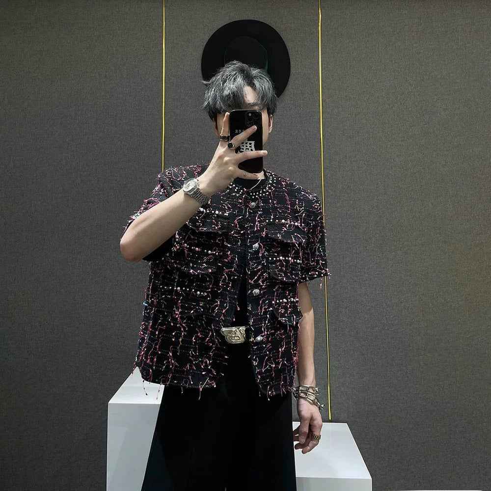 Men Vintage Inspired Beads Tassel Jacket