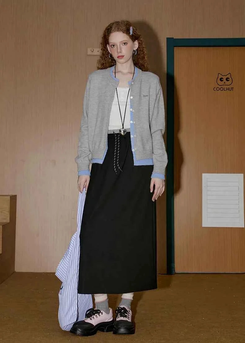 Stylish Fake Two Piece Knit Cardigan