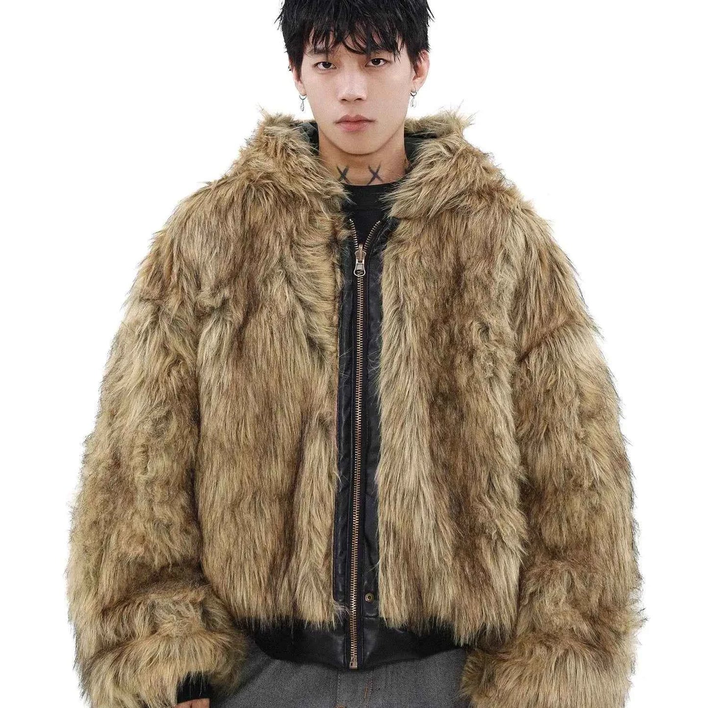 Reversible Luxury Double Face Faux Fur Hooded Jacket