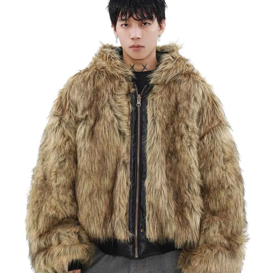 Reversible Luxury Double Face Faux Fur Hooded Jacket