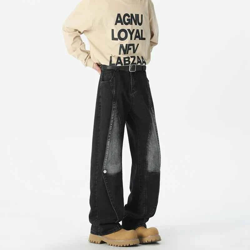 Y2K Autumn Patchwork Baggy Hip Hop Jeans