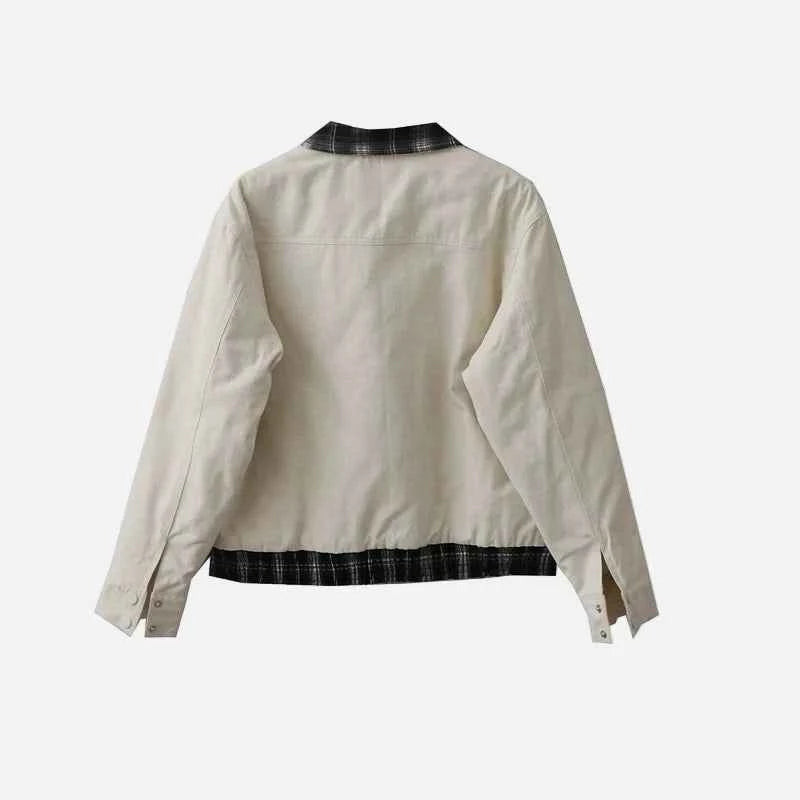 French Retro College Style Plaid Jacket