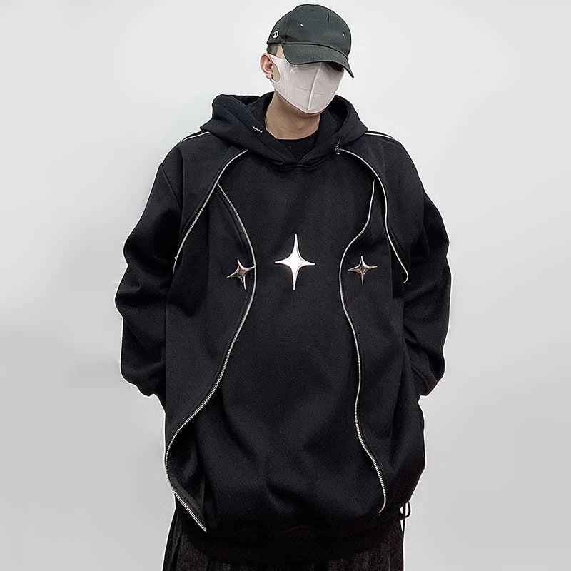 Chrome Star Oversized Hoodie Jacket