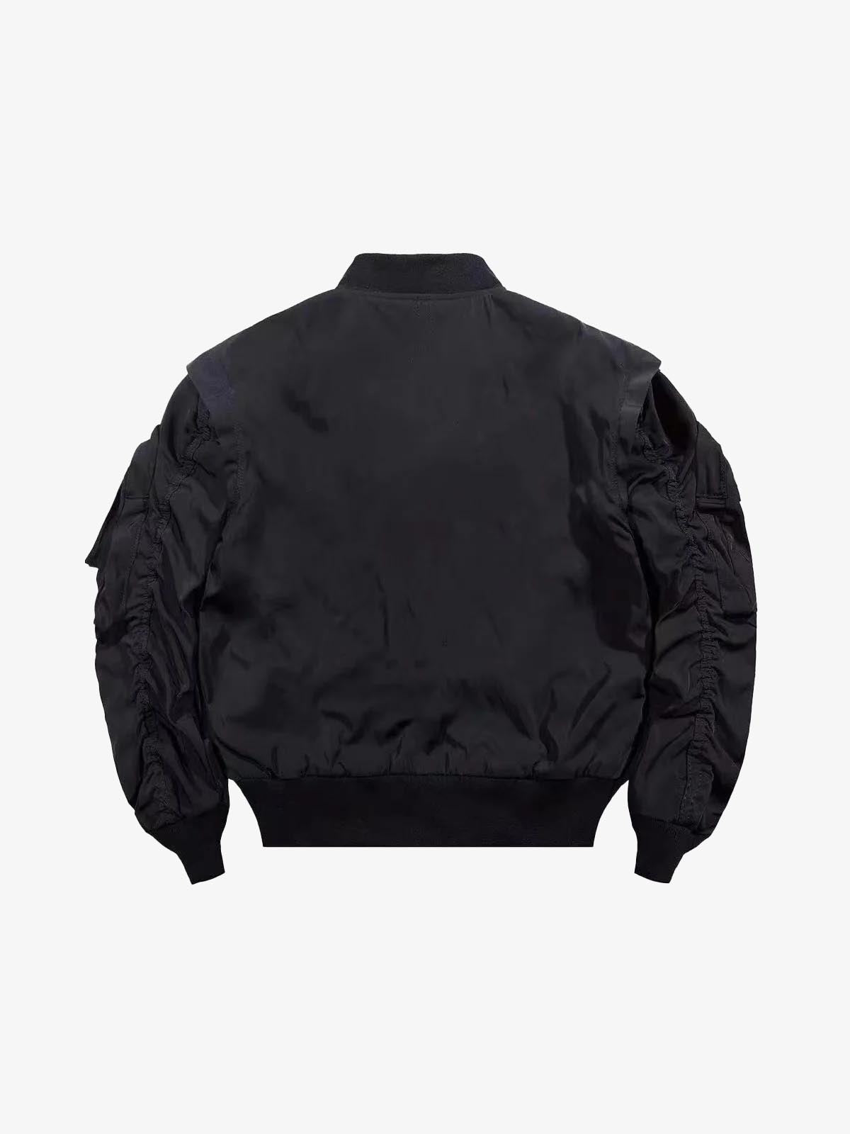 Devil Skull Button-Up Bomber Jacket