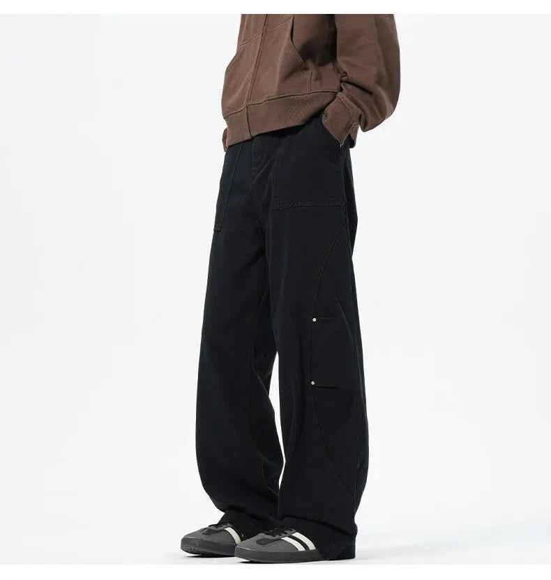 Personality Patchwork Baggy Straight Jeans
