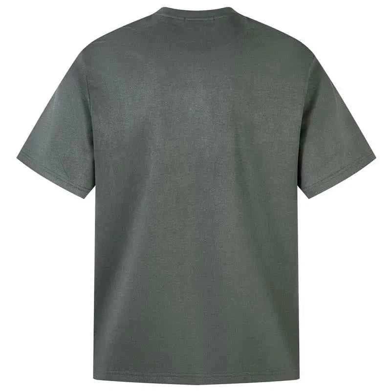 Suede Embroidered Zipper Short Sleeve T-Shirt