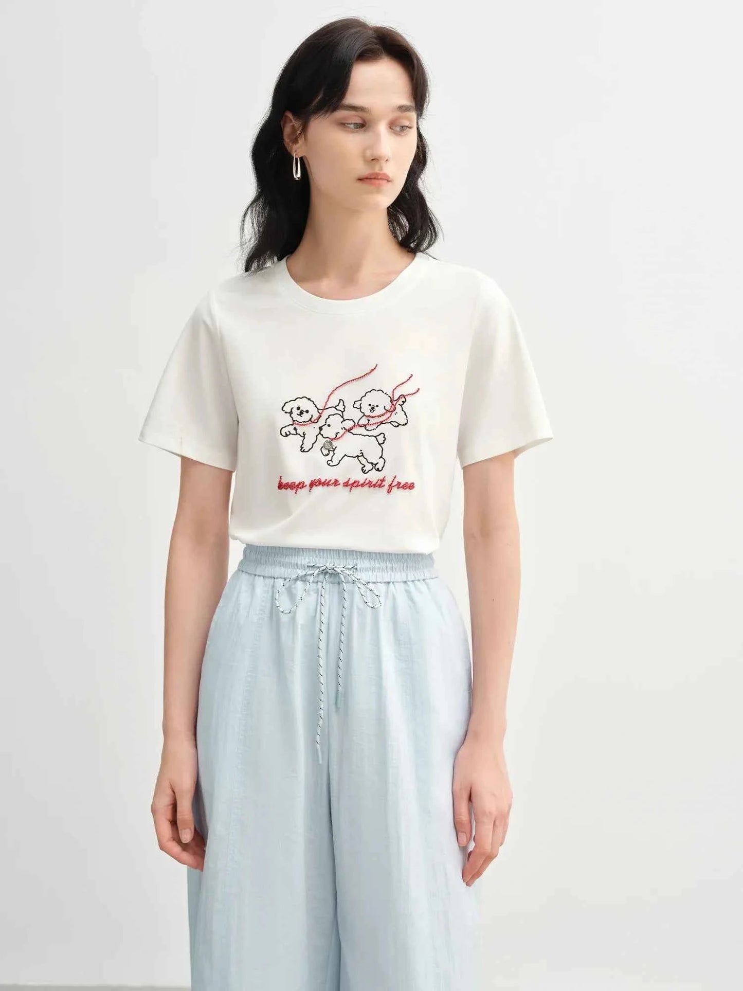 Flattering Summer Embroidered T-Shirt