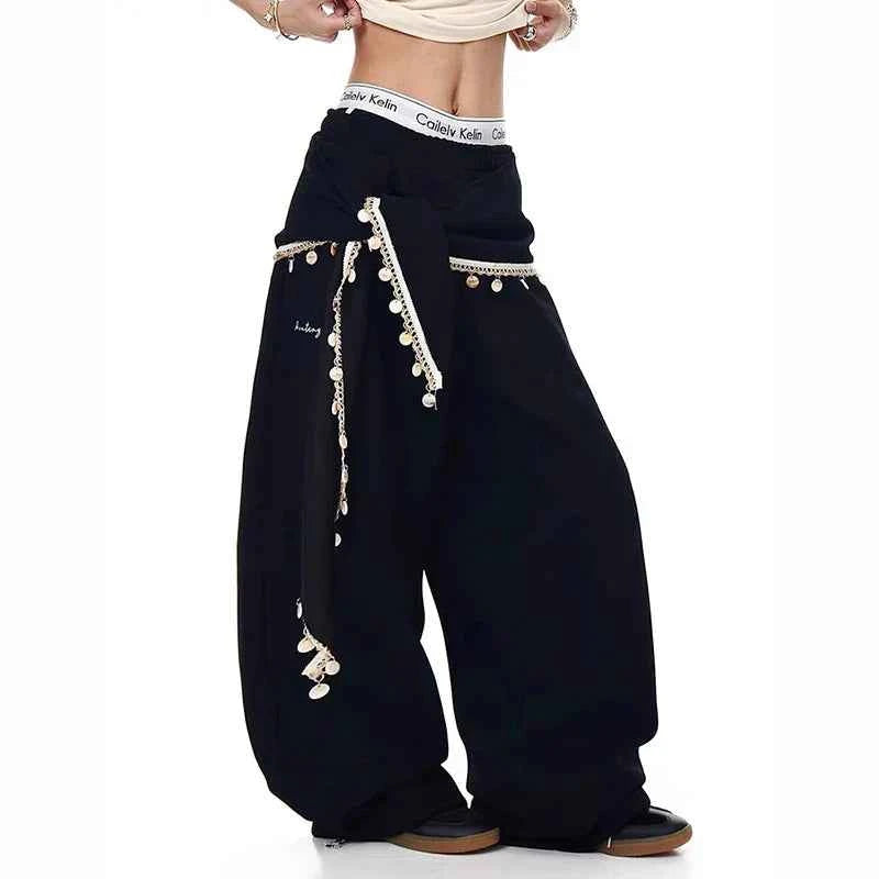 Durable Oversized Cool Print Japanese Style Sweatpants