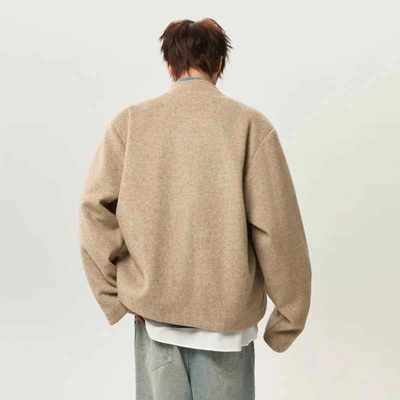Versatile Double Faced V-Neck Woolen Cardigan