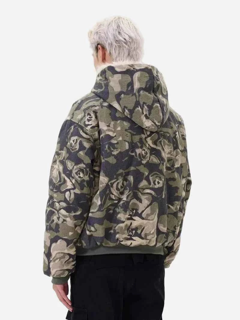 Warm Camouflage Faux Fur Hooded Parka Jacket