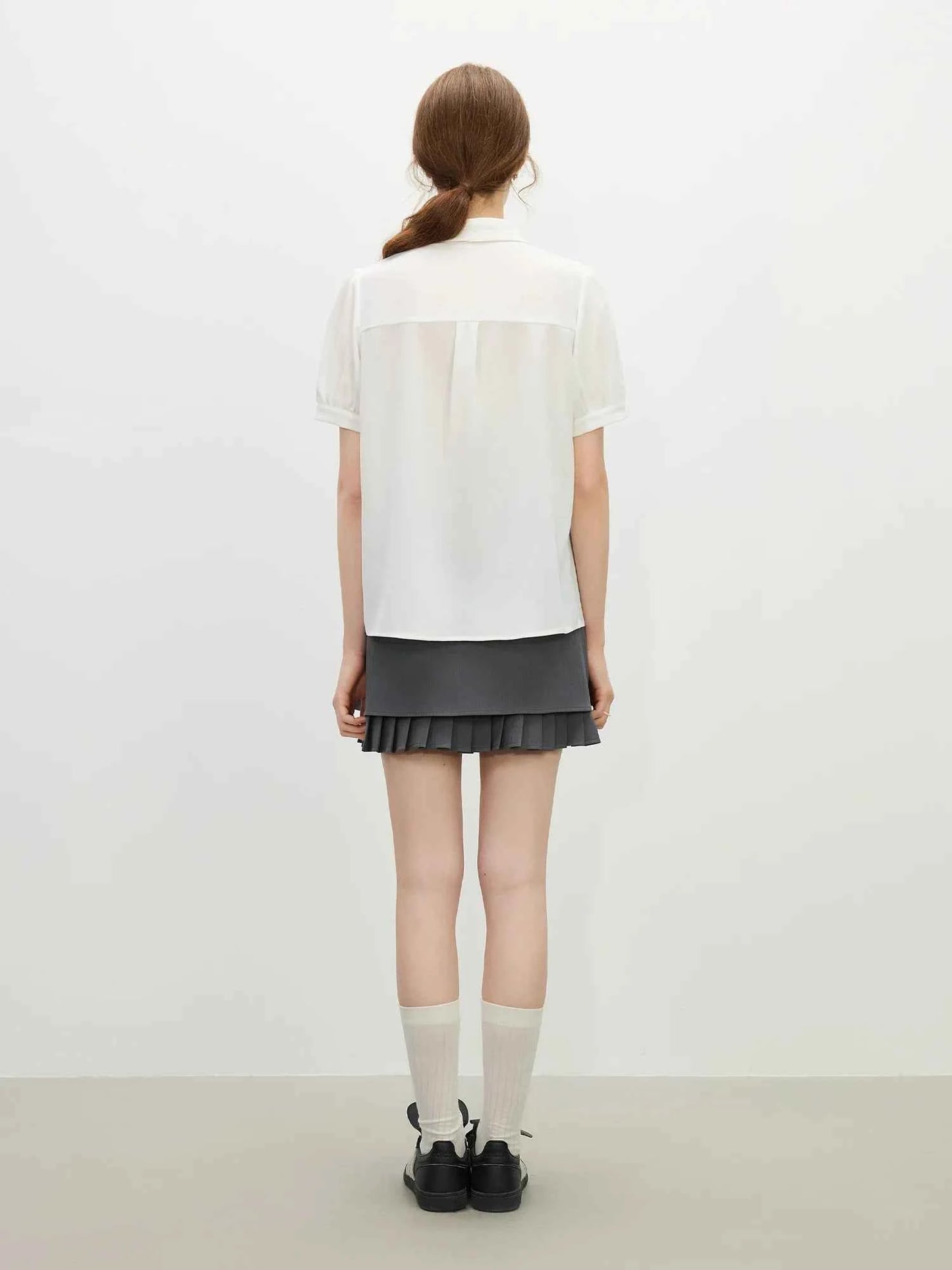 Elegant Layered Collar Office-Ready Blouse Shirt