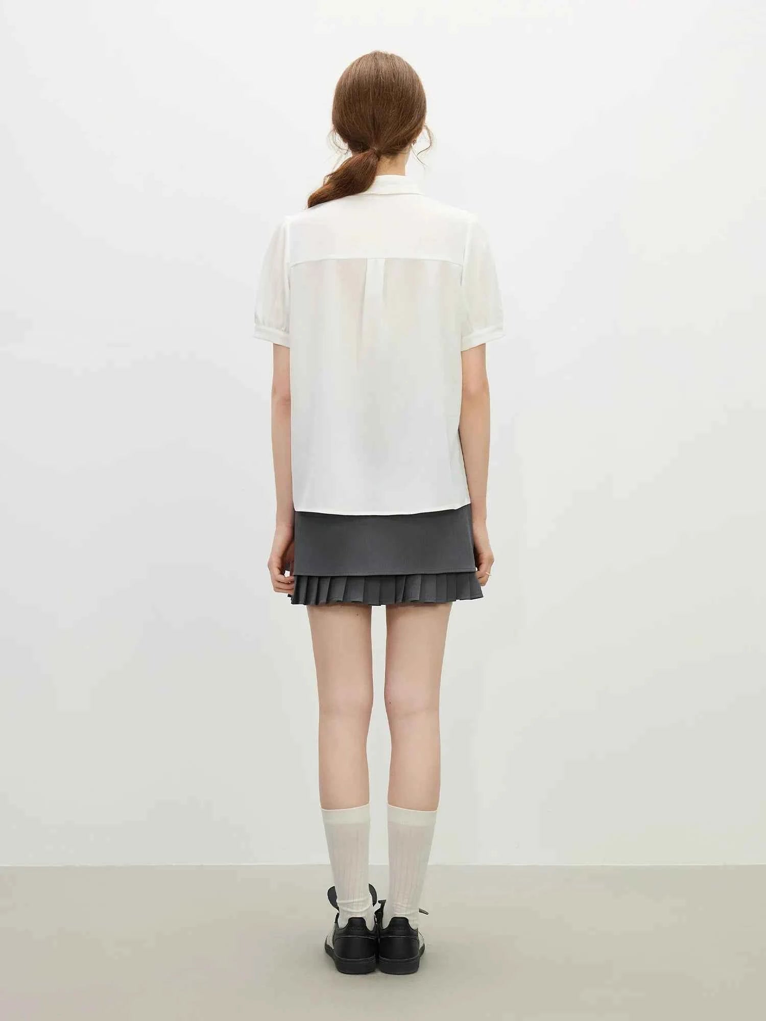 Elegant Layered Collar Office-Ready Blouse Shirt