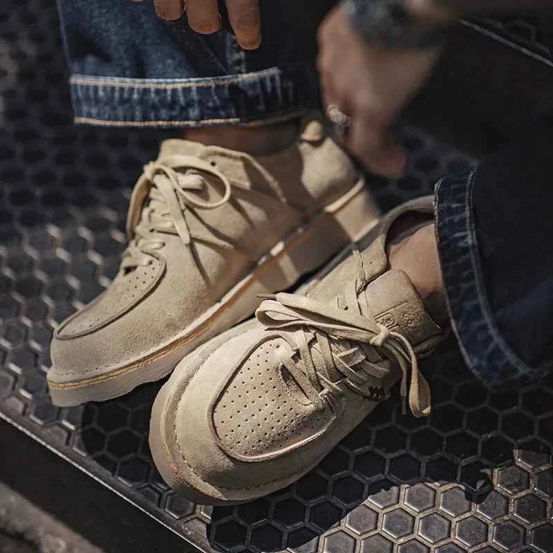 Chunky Platform Suede Work Shoes