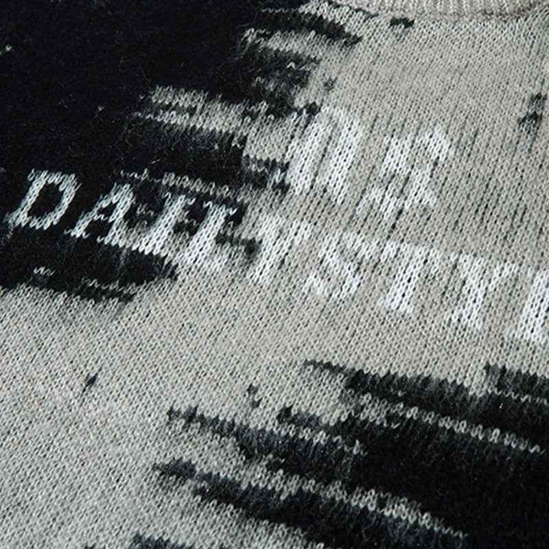 Y2K Streetwear Hip Hop Letter Tie Dye Sweater