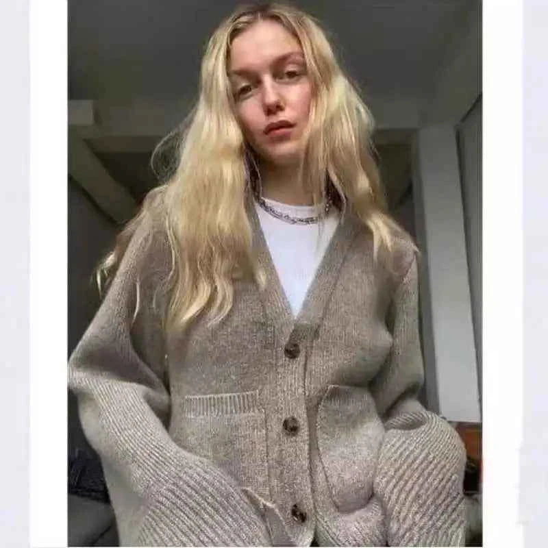 Women American Casual Stylish V-Neck Cardigan