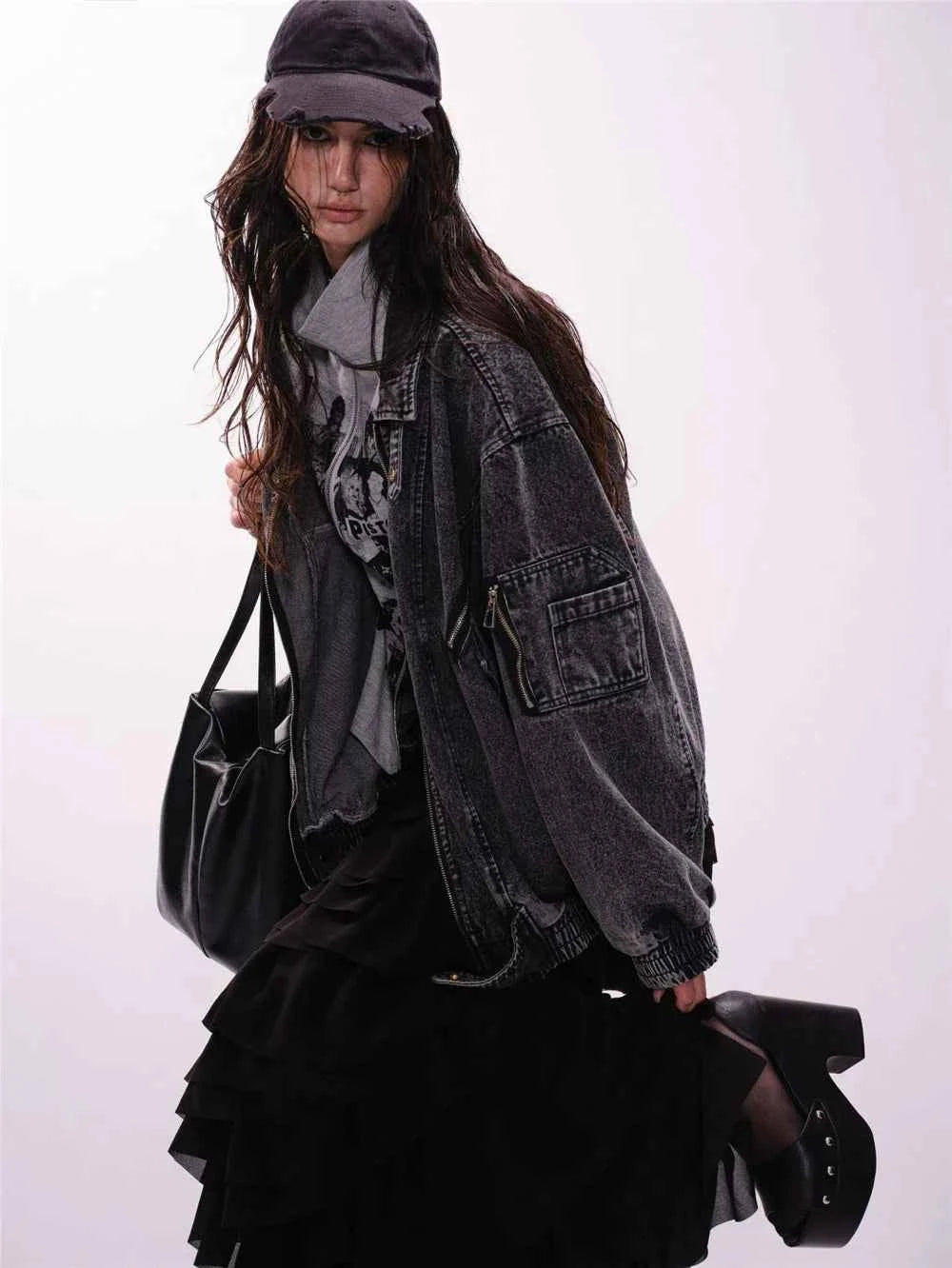 Versatile Streetwear Oversized Hip Hop Denim Jacket