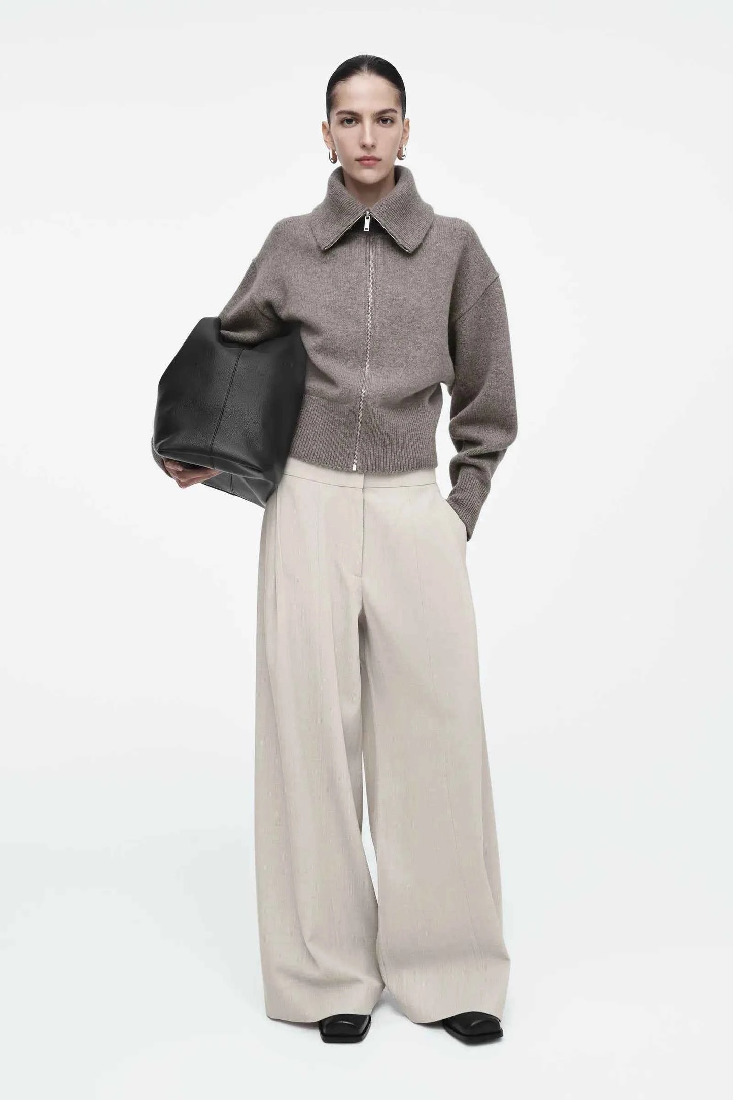 Ethereal Winter Cos Casual Knitted Zipper Sweater
