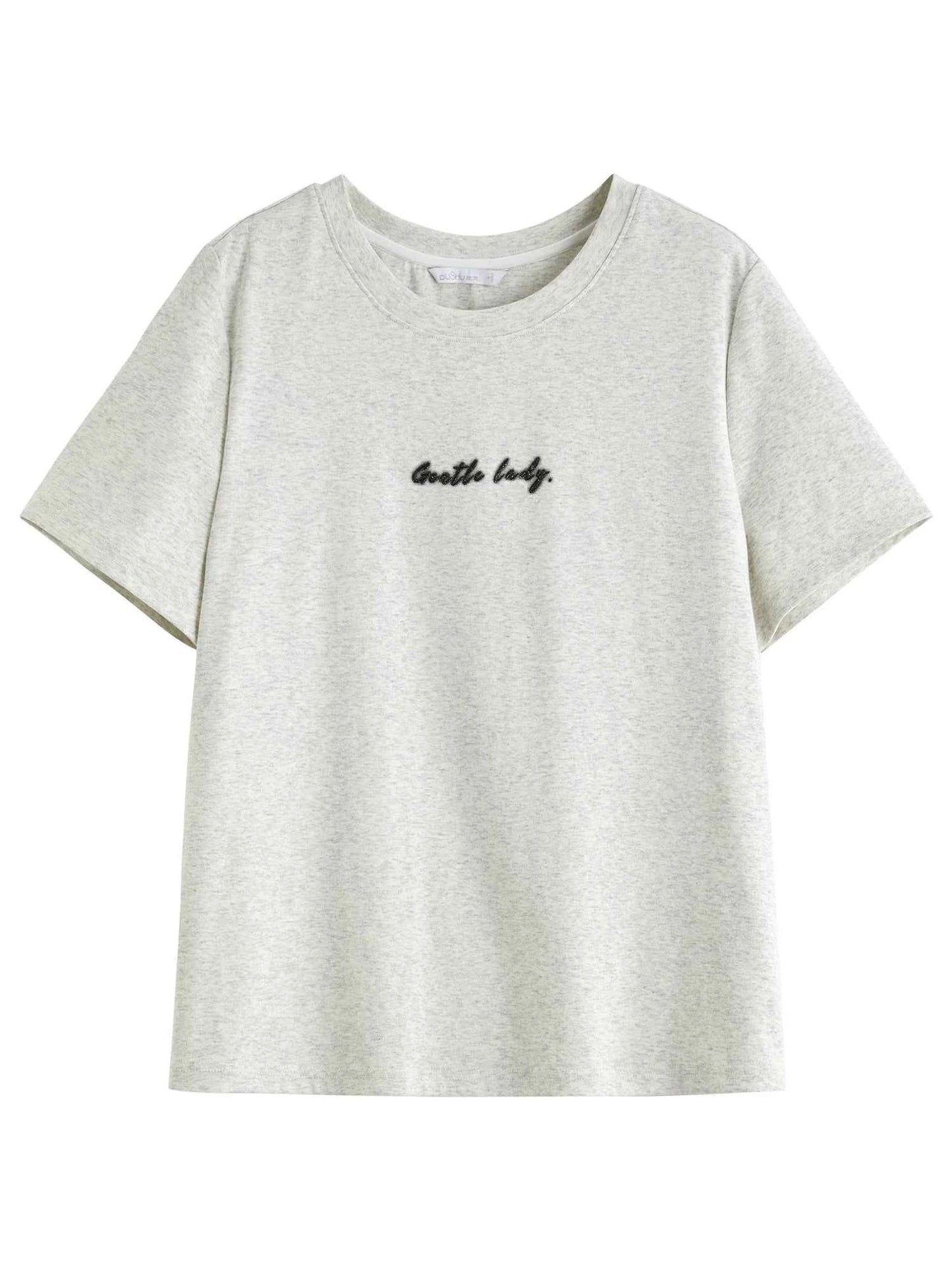 Contrast Letter Print Slimming O-Neck T-Shirt