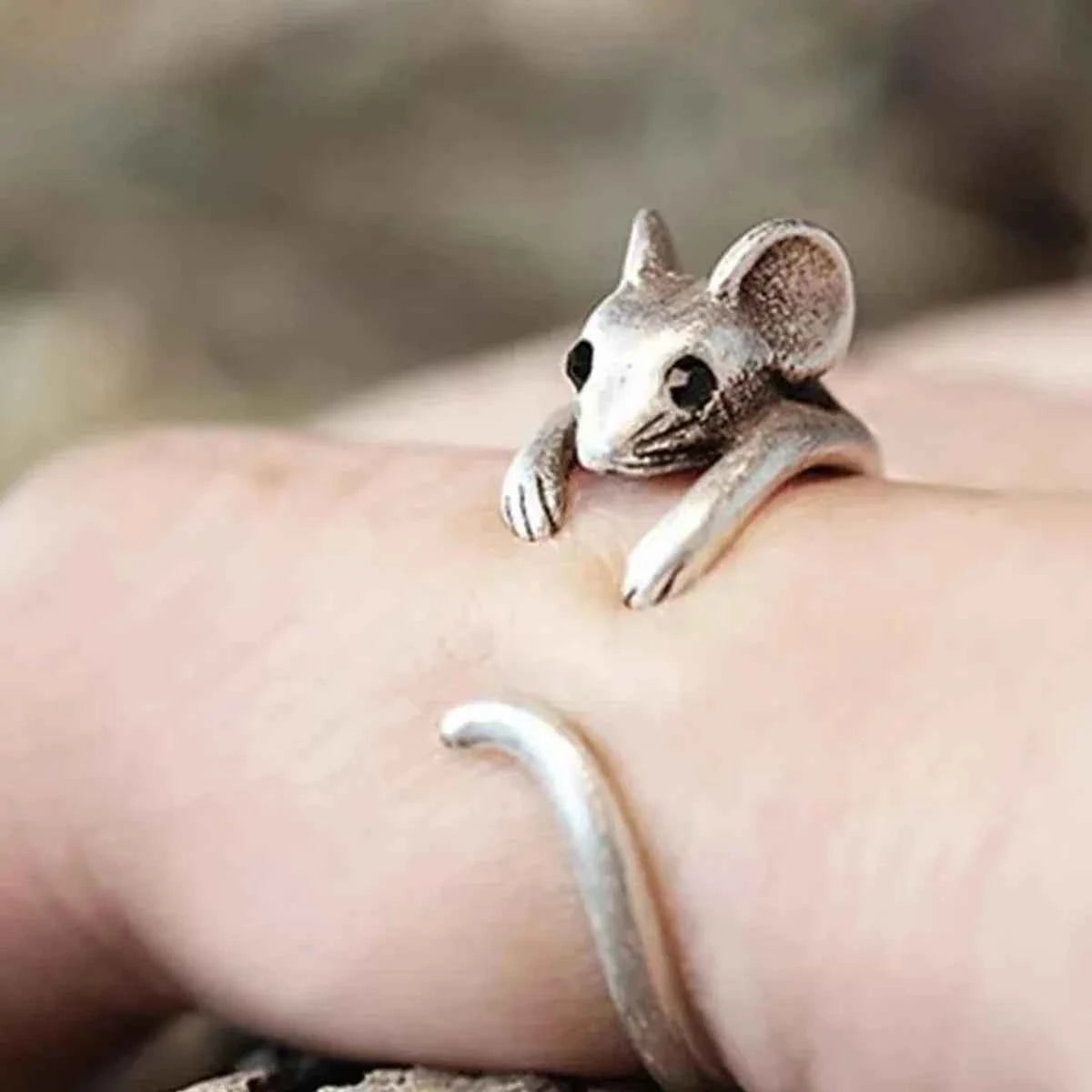 Vintage Silver Animal Design Pinky Ring