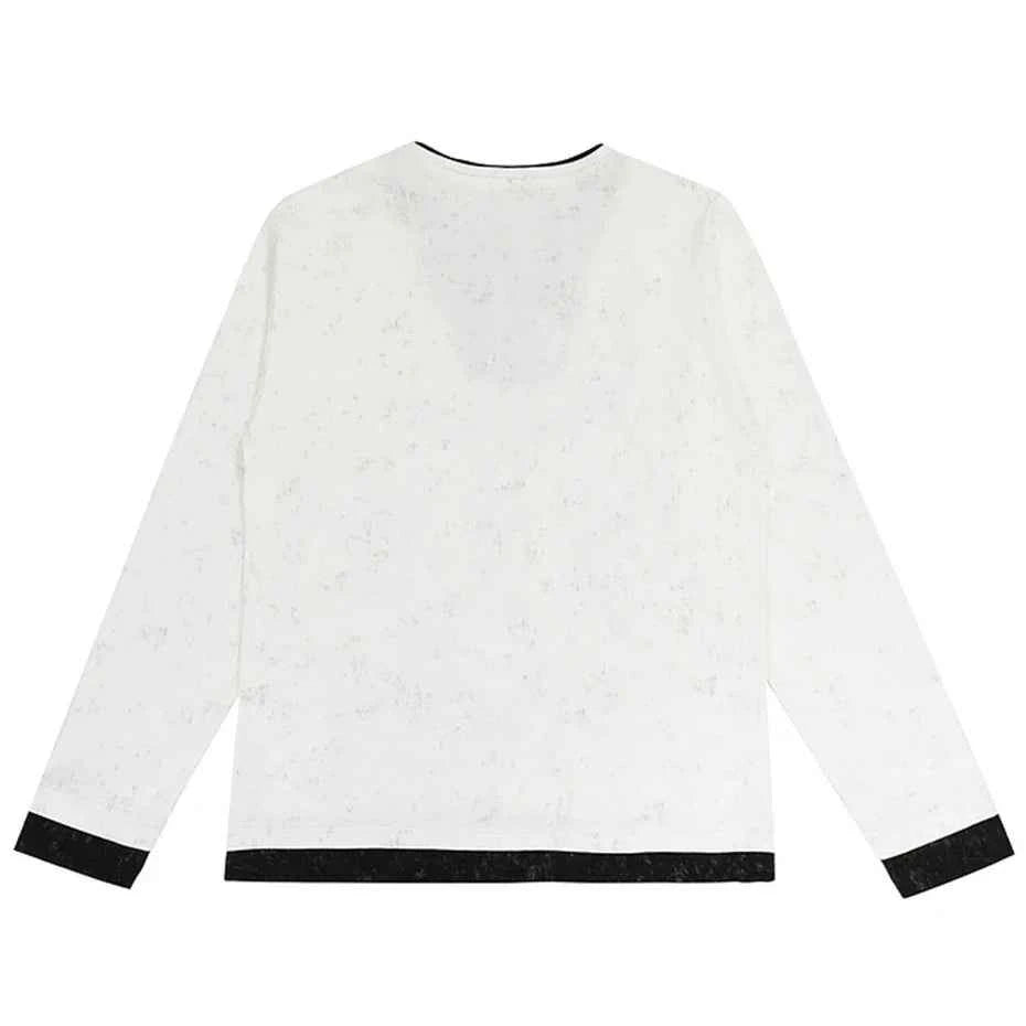 Dark Gothic Punk Fake Two-Piece Long T-Shirt
