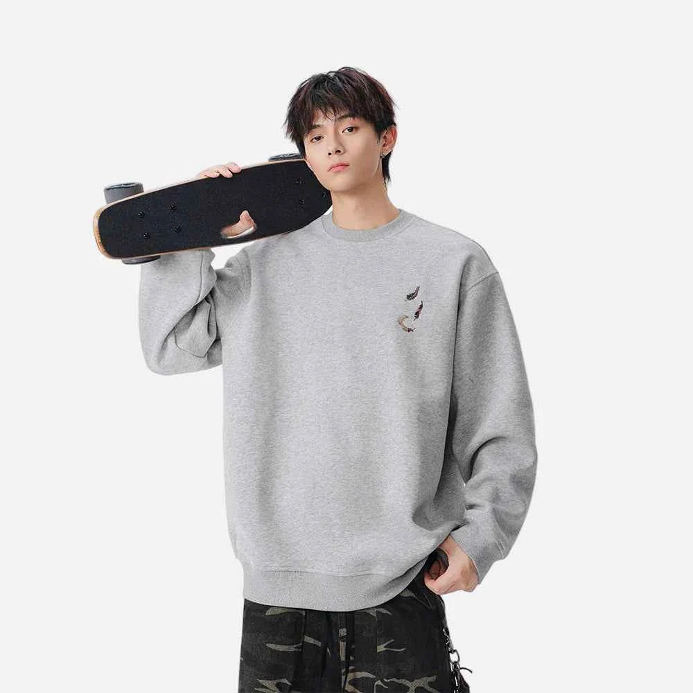 Y2K Abstract Pattern Crew Neck Sweatshirt