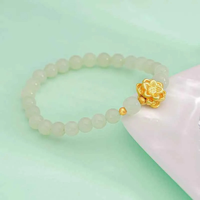 Luxurious Gold Plated Lotus Flower Bracelet