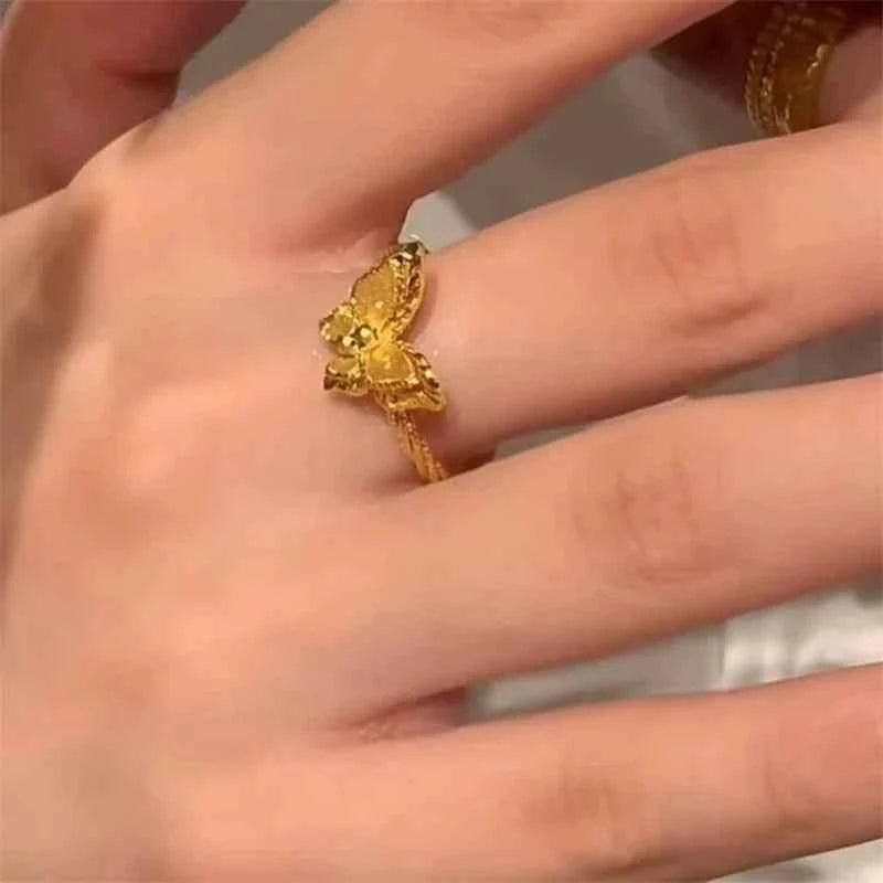 Chic Gold Fine Butterfly Ring