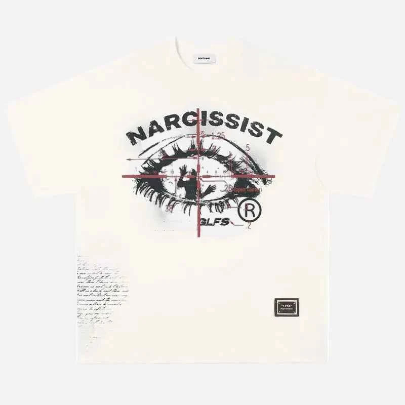Grunge Eye Cross Graphic Printed T-Shirt