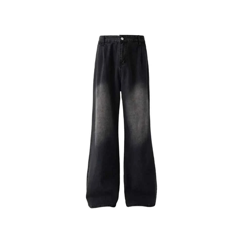 Elevated Solid Color Straight Baggy Jeans