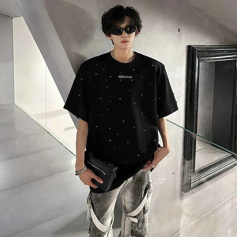 High Quality Sequin Patchwork Shoulder T-Shirt