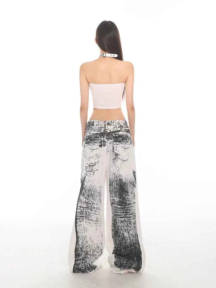 White Ripped Baggy Denim Jeans