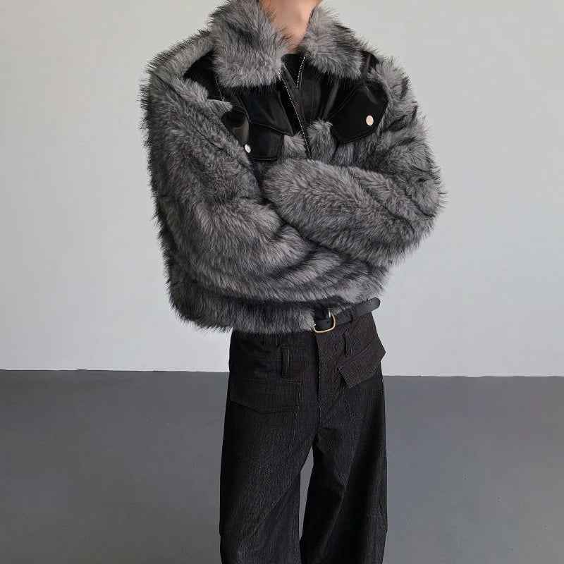 Luxurious High Quality Patchwork Faux Fur Jacket