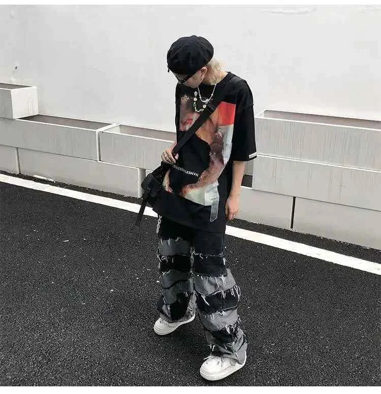 Darkwear Tassel Patchwork Denim Jeans