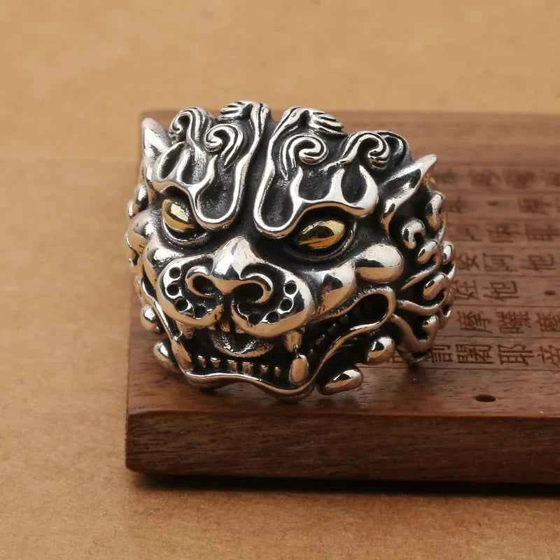 Mythical Retro Kylin Guardian Lion Ring