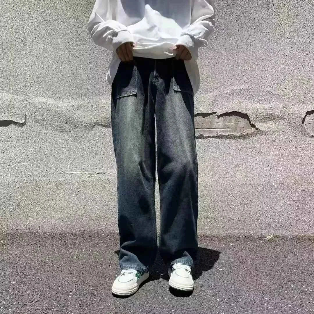Essential Y2K Washed Wide Leg Denim Jeans