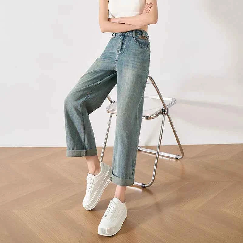 Trendy Loose Fit Denim Straight Leg Jeans