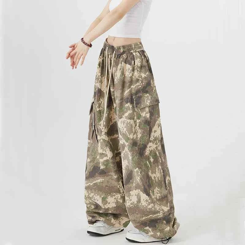 Streetwear Casual Vintage Camouflage Cargo Jeans