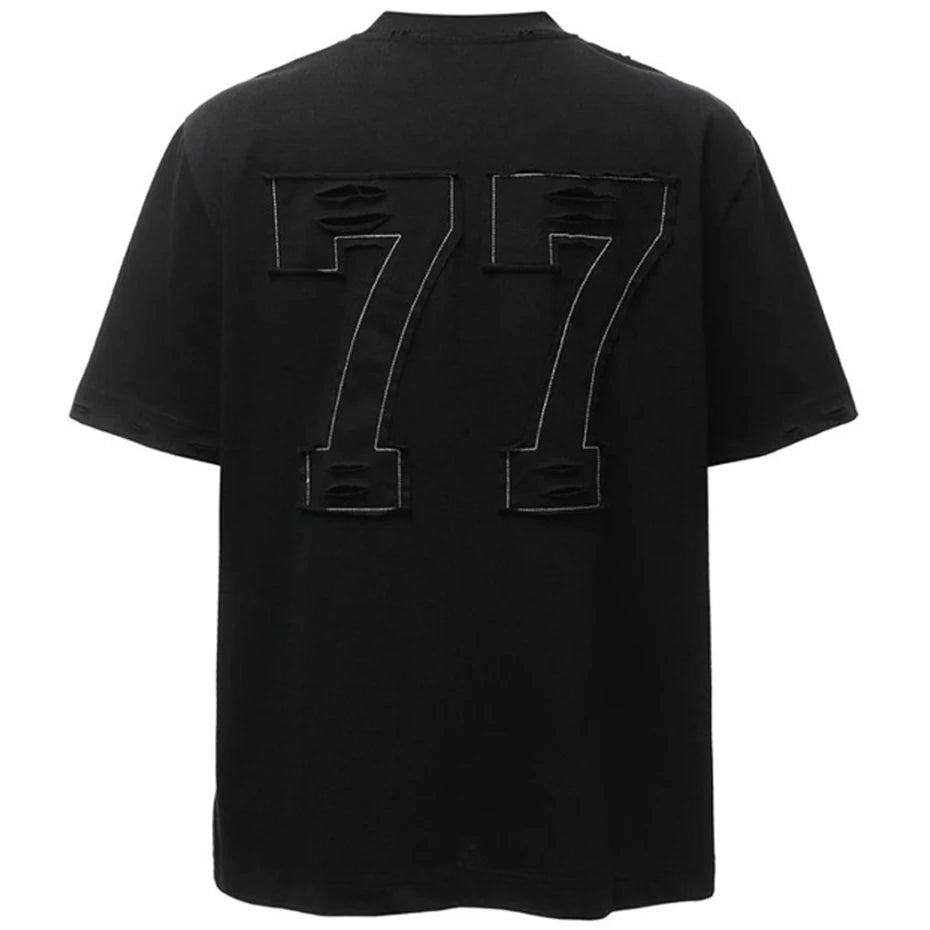 Streetwear Letter Patchwork Oversized T-shirts