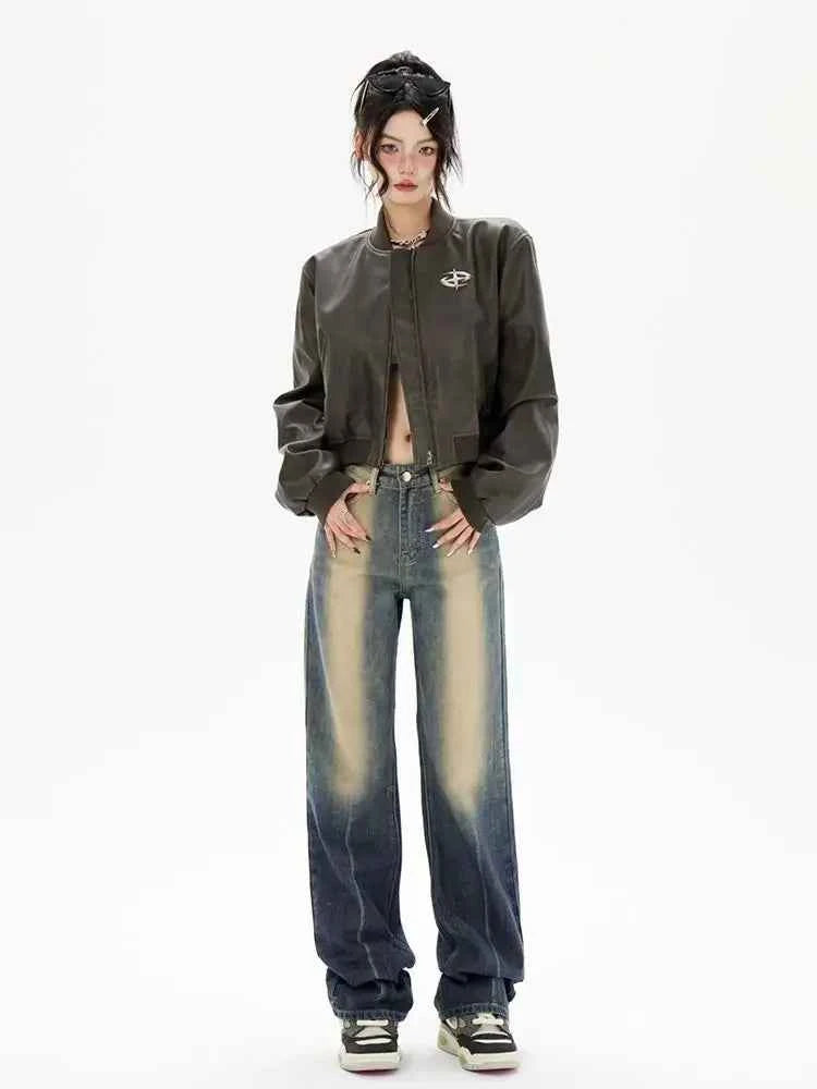 Women Vintage American Motorcycle Leather Jacket