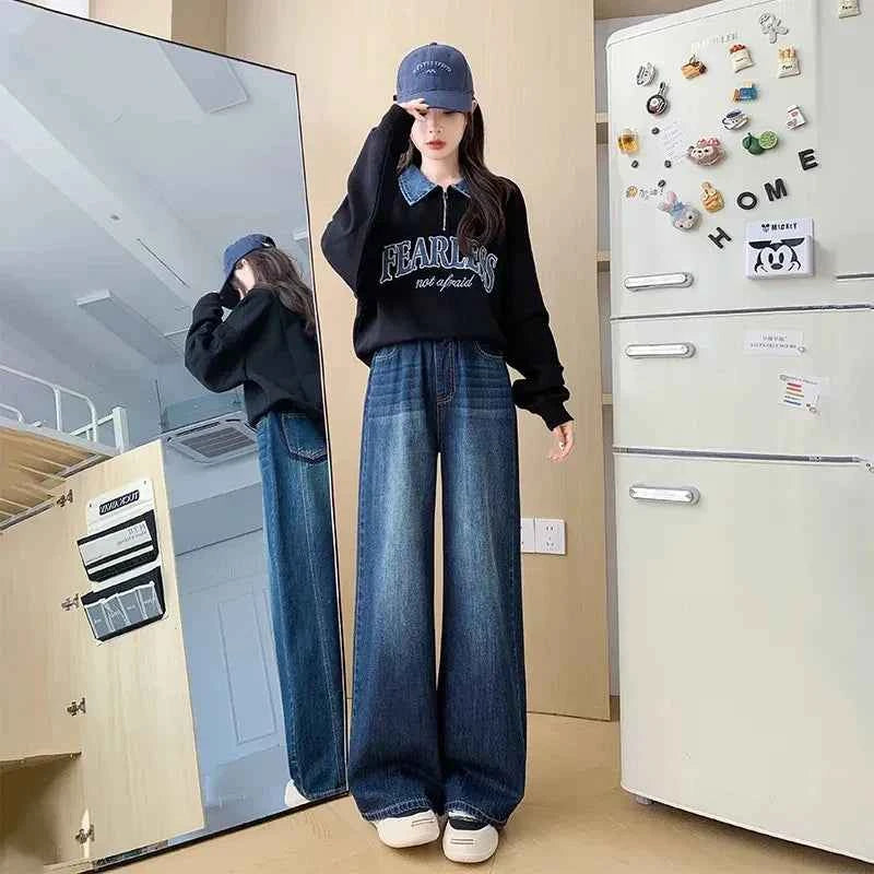 Comfortable High Waist Wide Leg Jeans
