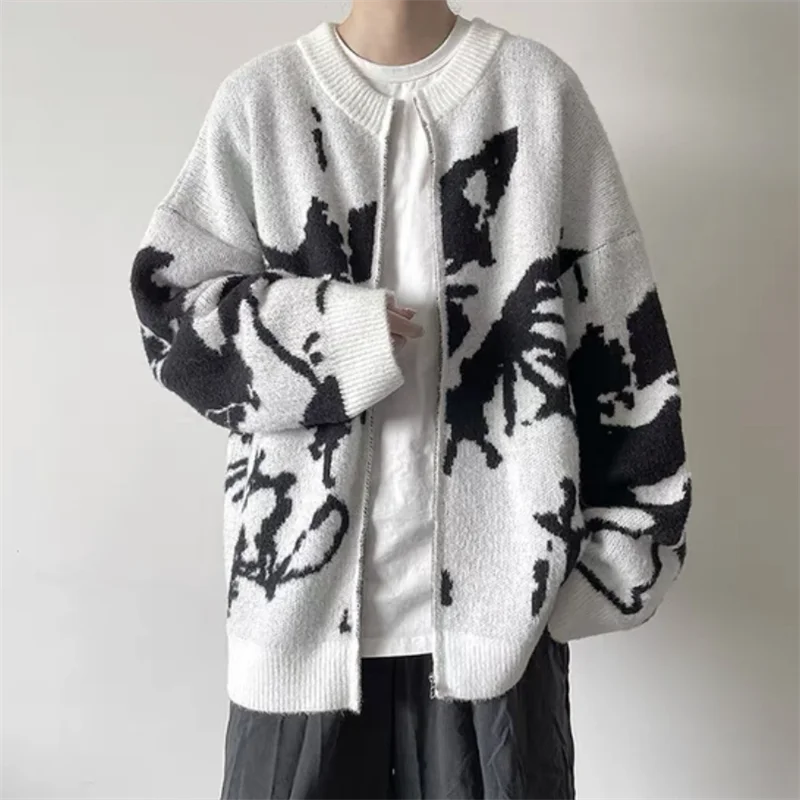 Cozy Knit Contrast Paneled Zipper Cardigan - Luxuryurbanwear