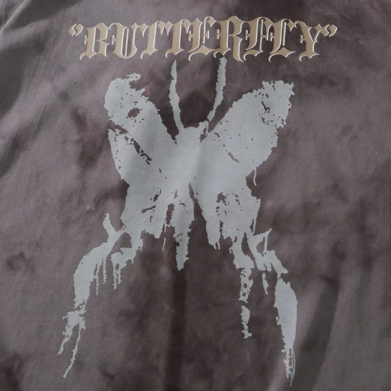 Tie Die Butterfly Graphic Loose T-Shirt