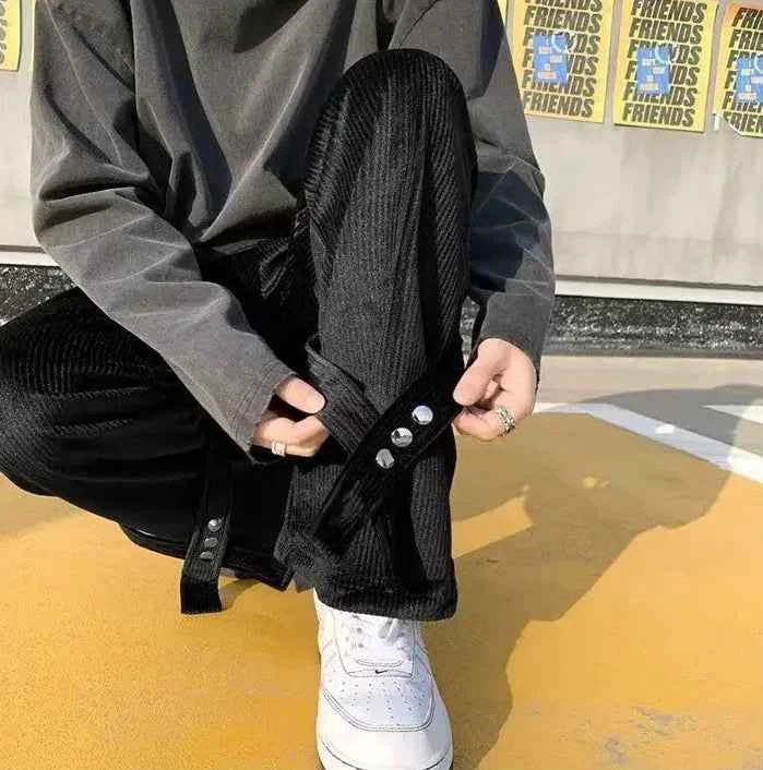 Streetwear Japanese Style Corduroy Cargo Pants