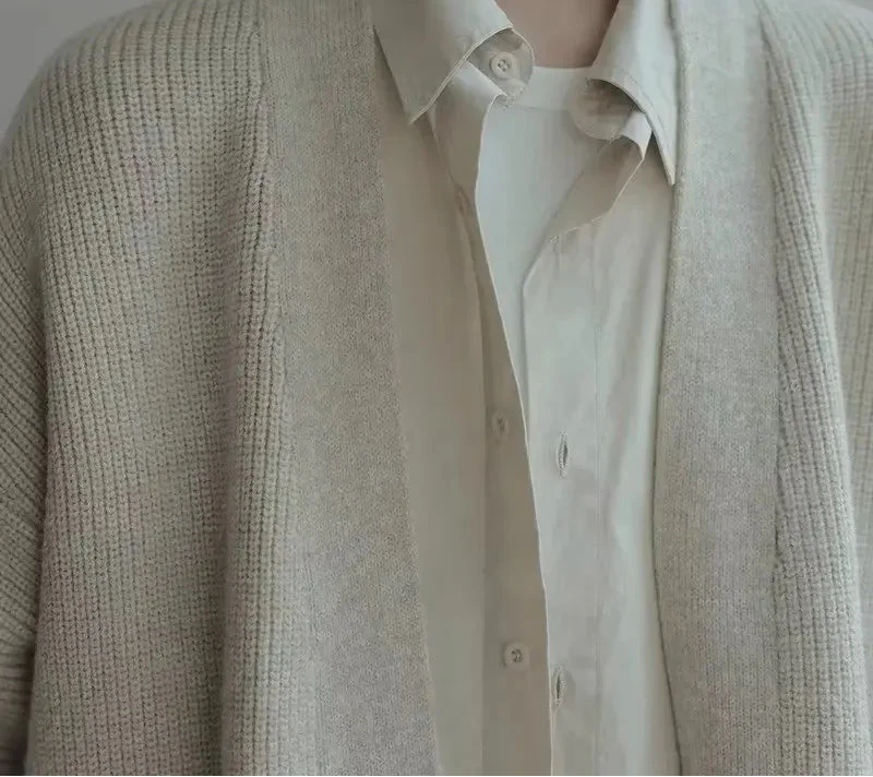 Chinese Style Strap Knit Casual Cardigan - Luxuryurbanwear