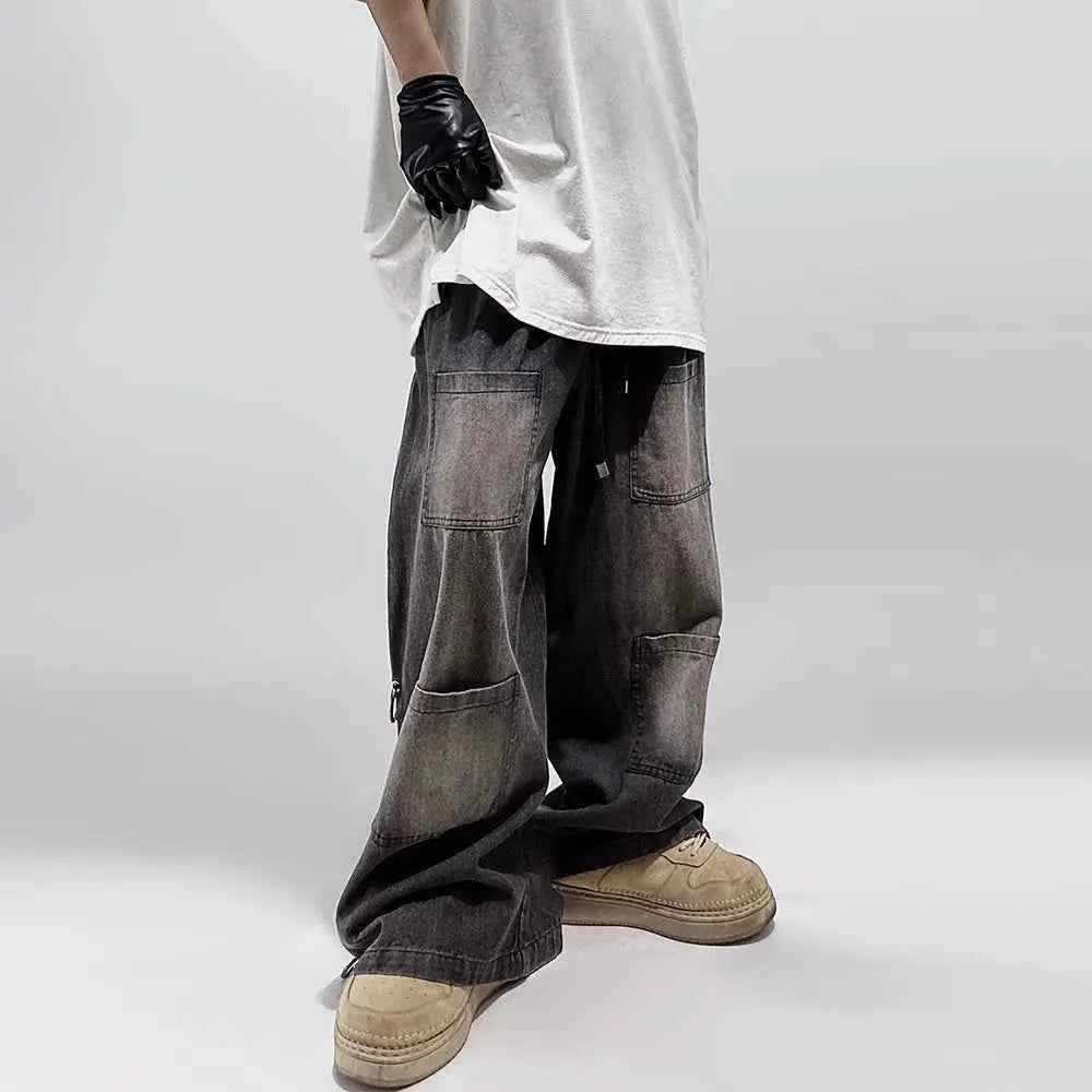 Retro Baggy American Style Denim Wide Leg Jeans