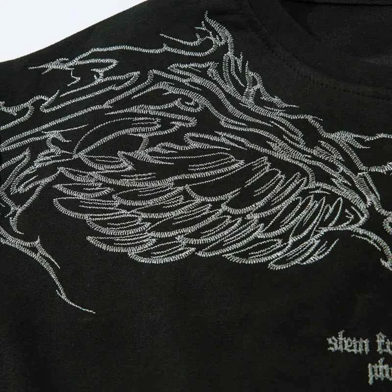 Plush Oversized Embroidered Short Sleeve T-Shirt
