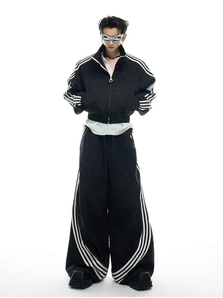 Luxury Designer Cool Baggy Striped Sweatpants