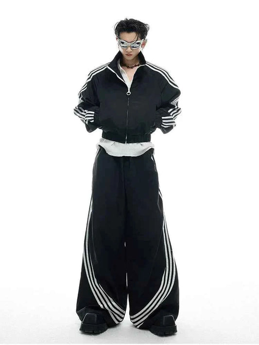Luxury Designer Cool Baggy Striped Sweatpants